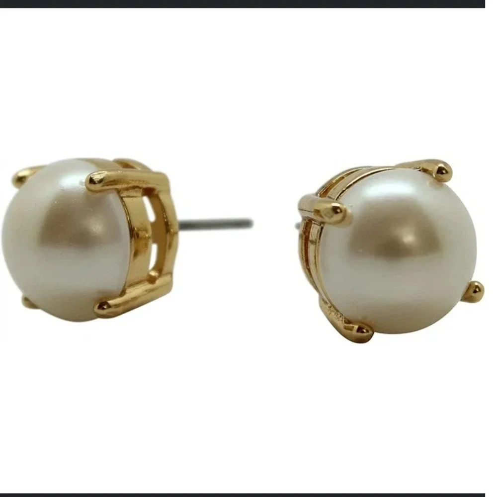 Kate Spade New York Cream Imitation Pearl Gumdrop Gold Plated Stud Earrings